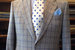 Custom Suit Blue Grey Window Pane