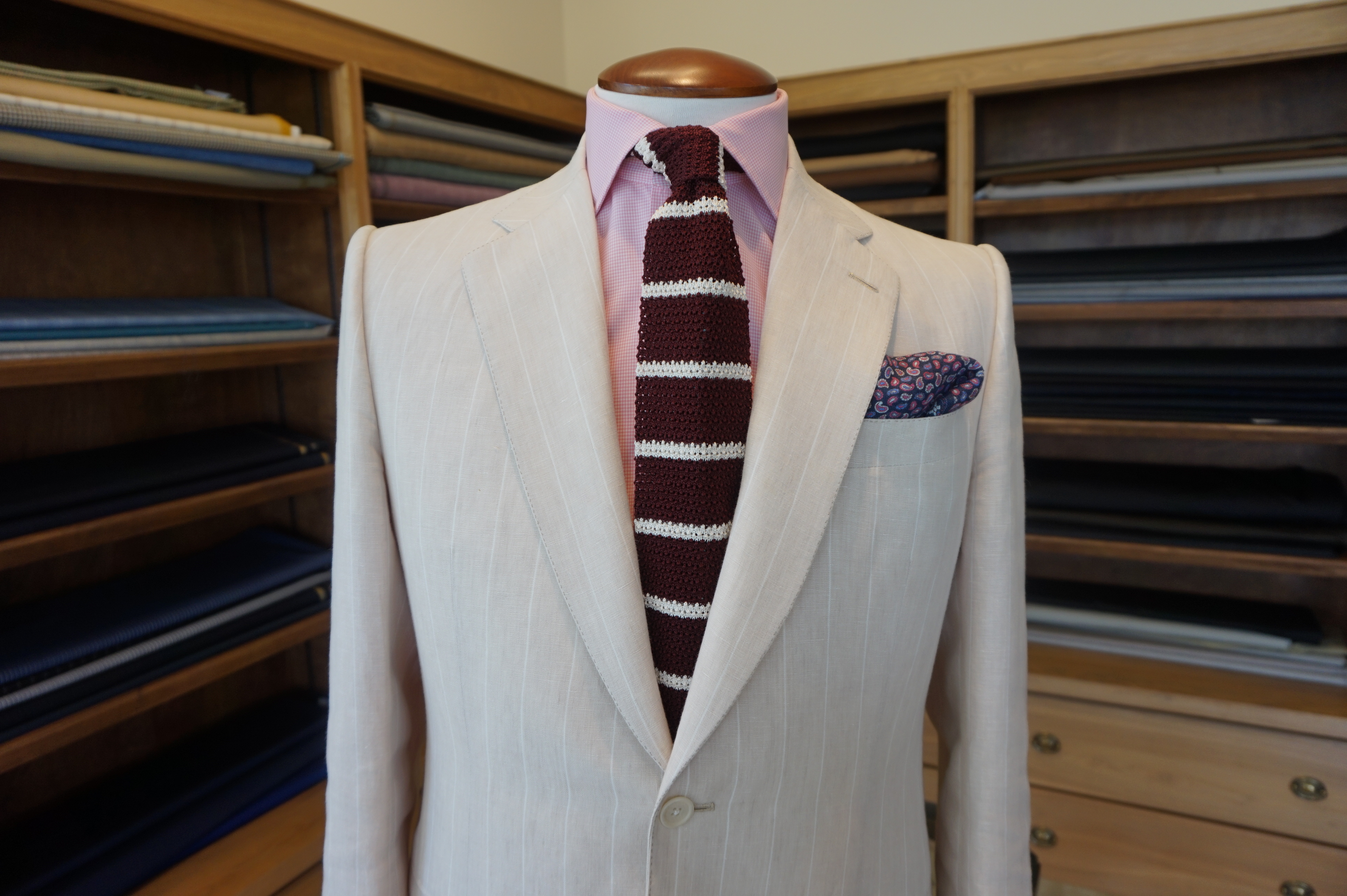 Custom Linen Stripe Suit